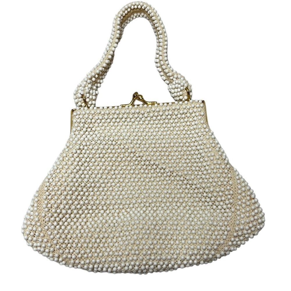 Cream Crochet pearl Bag